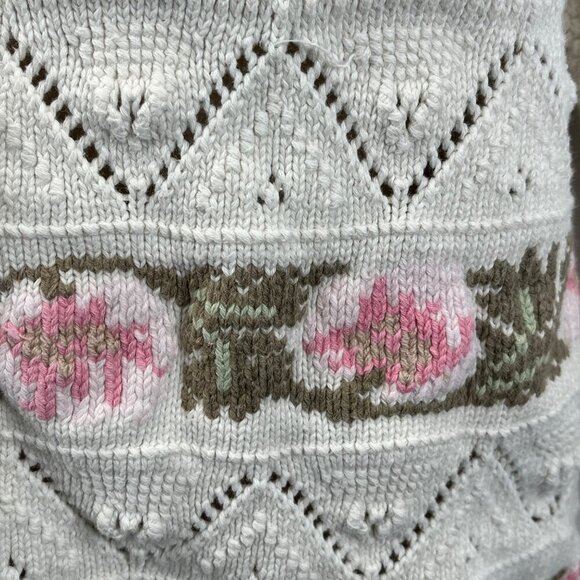Vtg Eddie Bauer Cardigan Sweater 1990 Grannycore Grandma Small flower 90s Y2K - Picture 7 of 9